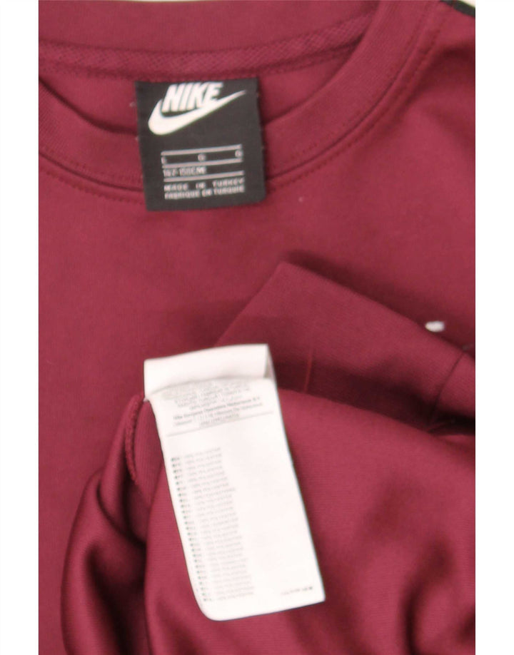 Nike Boys Graphic Sweatshirt Jumper 12-13 år Large Maroon Colourblock