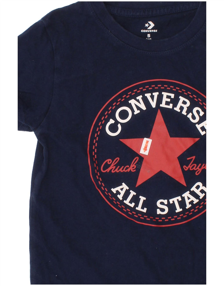 CONVERSE drenge Chuck Taylor grafisk t-shirt top 4-5 år marineblå bomuld