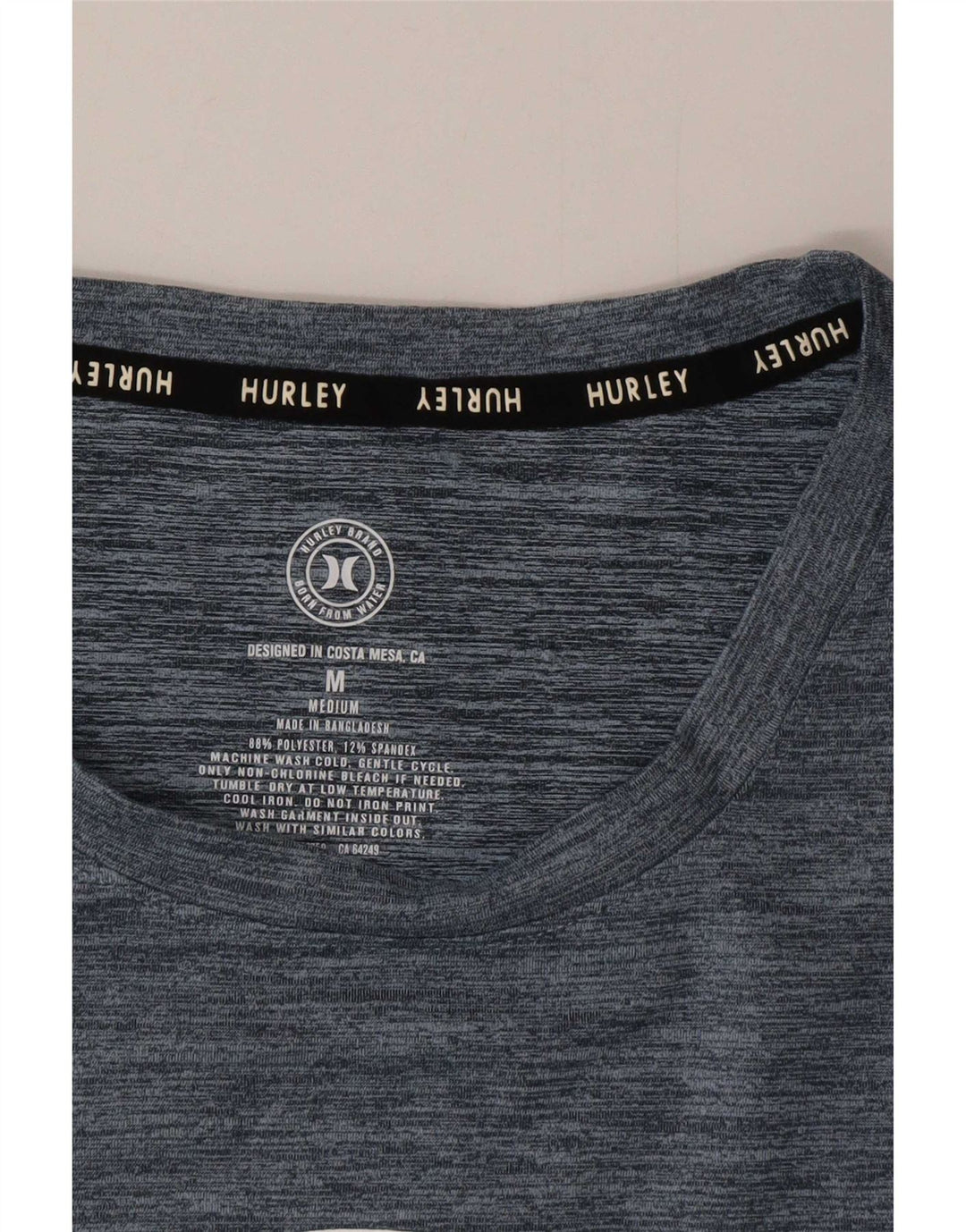Hurley Herre grafisk T-shirt Top Medium Marineblå Flecked Polyester