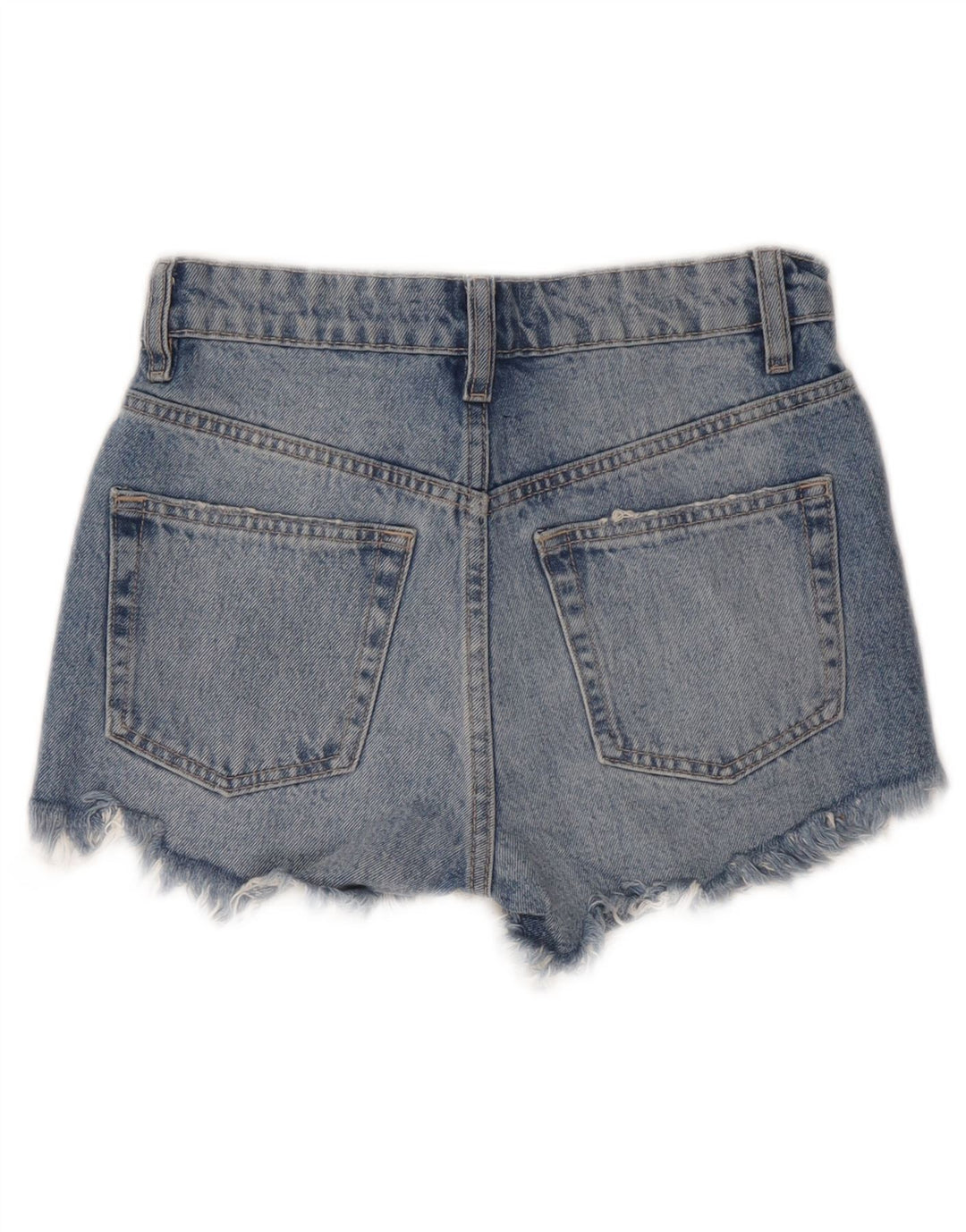 ZARA Womens Distressed Denim Shorts W22 3XS Blue Cotton