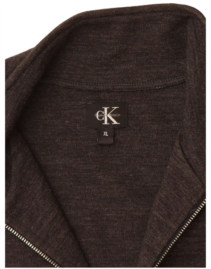 CALVIN KLEIN Dame cardigan sweater UK 18 XL Grå Akryl