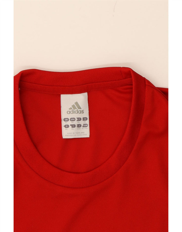 ADIDAS Mens Climalite T-Shirt Top XL Red Striped Polyester Vintage Adidas and Second-Hand Adidas from Messina Hembry 
