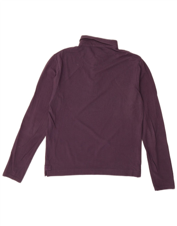 DKNY Langærmet poloshirt til mænd Medium lilla bomuld
