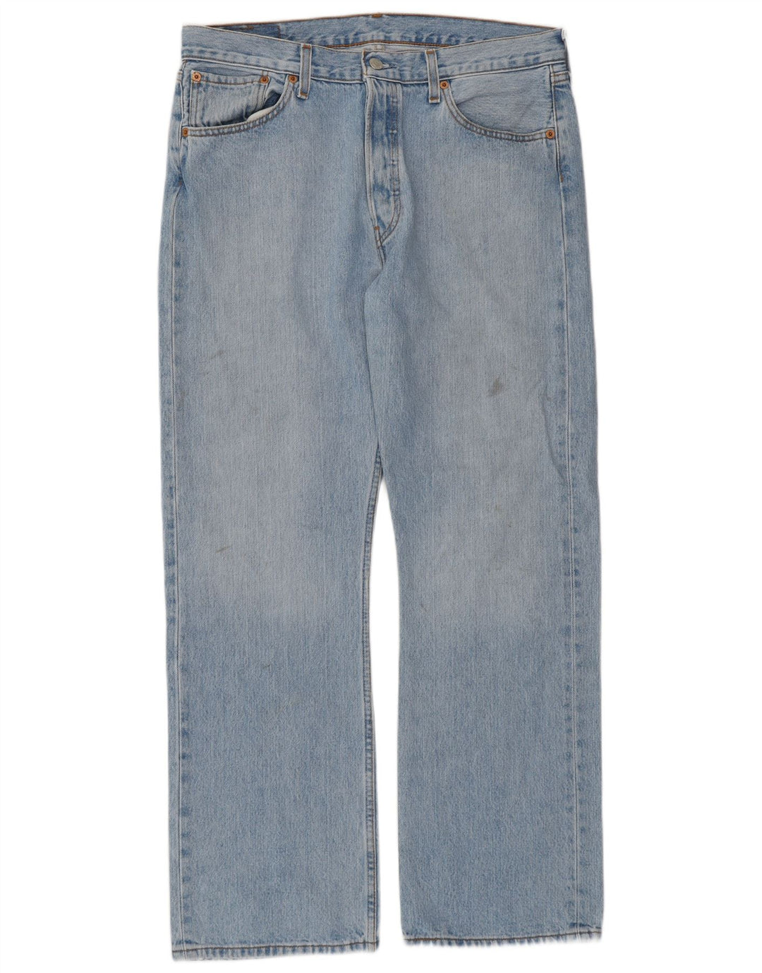 LEVI'S Herre 501 Straight Jeans W34 L30 Blå Bomuld