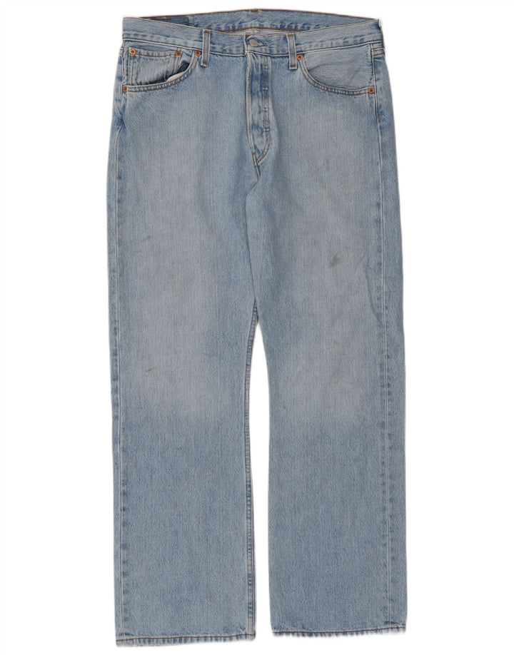 LEVI'S Herre 501 Straight Jeans W34 L30 Blå Bomuld