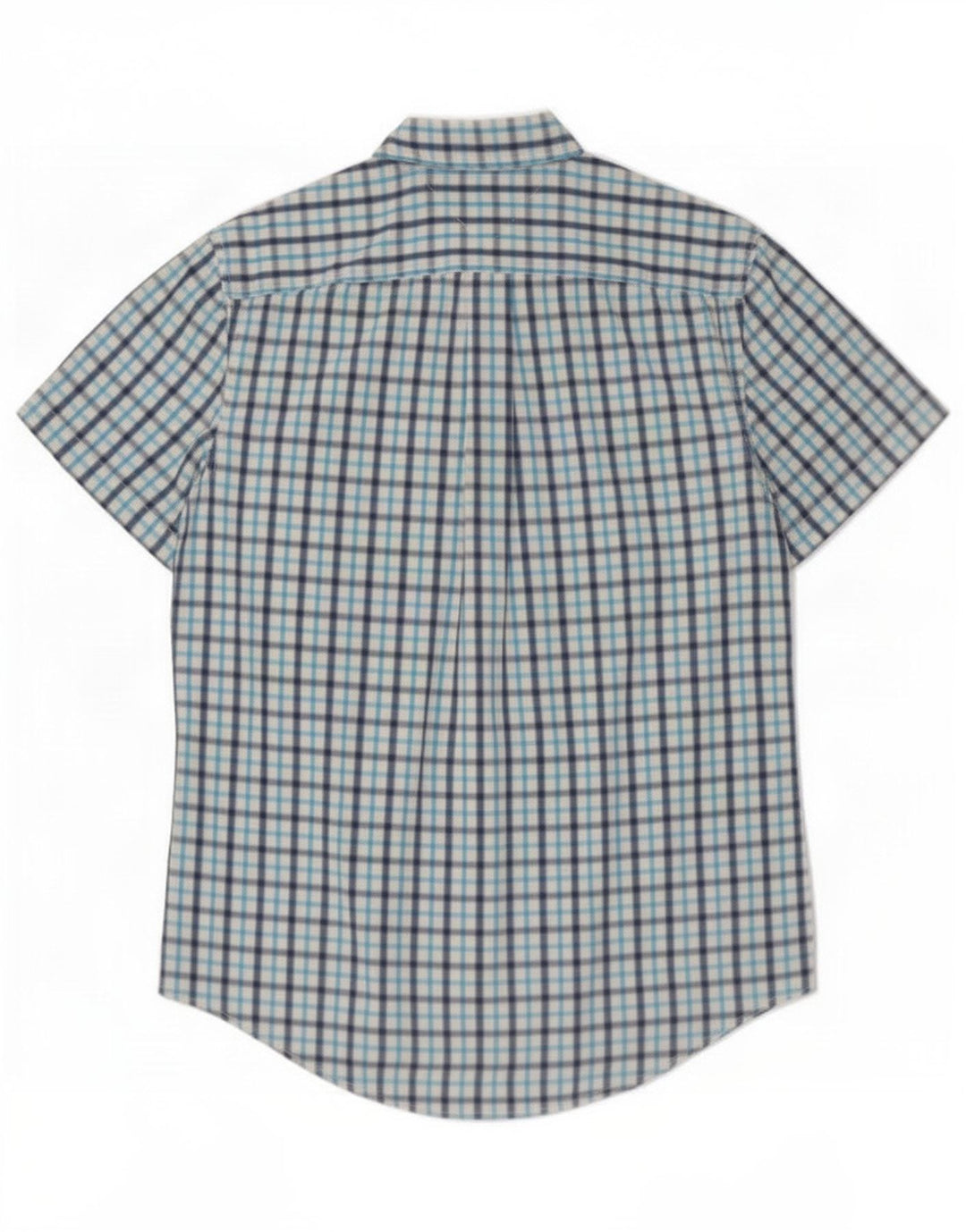 Tommy Hilfiger kortærmet herreskjorte Stor blå ternet bomuld