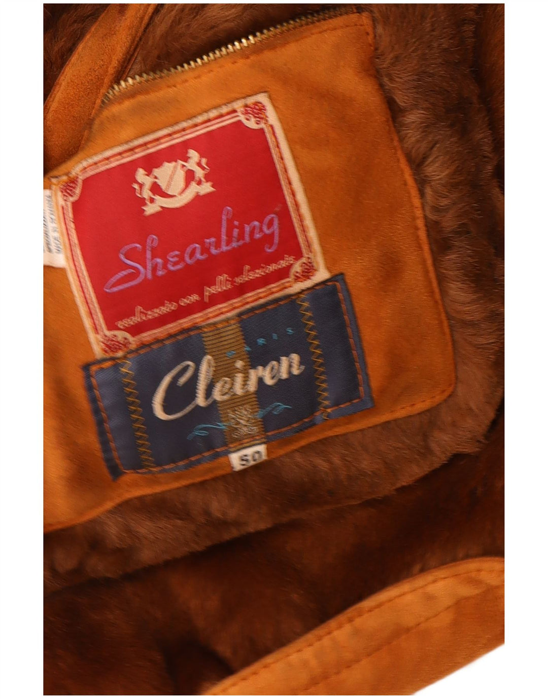 Cleiren Herre Shearling Overfrakke IT 50 Stor Beige Shearling
