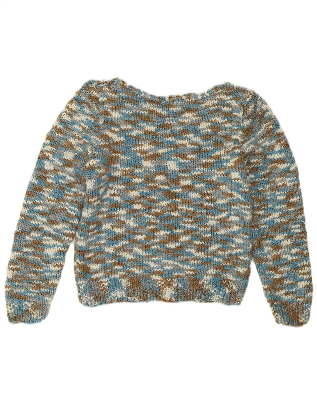 VINTAGE Womens V-Neck Jumper Sweater UK 10 Small Multicoloured Flecked