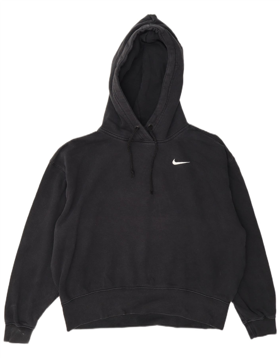 Nike Dame Oversized Hoodie Jumper UK 10 Small Grey Bomuld