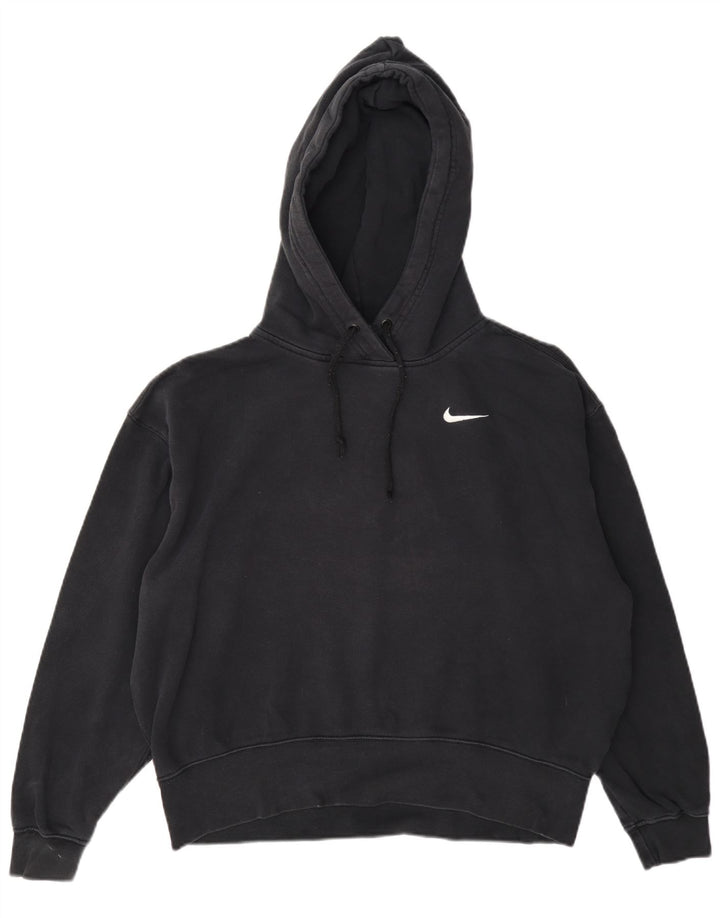 Nike Dame Oversized Hoodie Jumper UK 10 Small Grey Bomuld