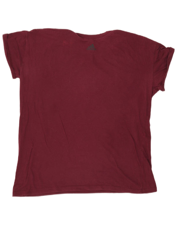 Adidas Herre Grafisk T-Shirt Top Stor Burgundy
