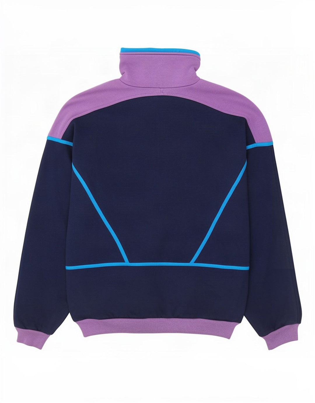Lotto Herre Zip Neck Sweatshirt Jumper Large Navy Blue Colourblock Polyester