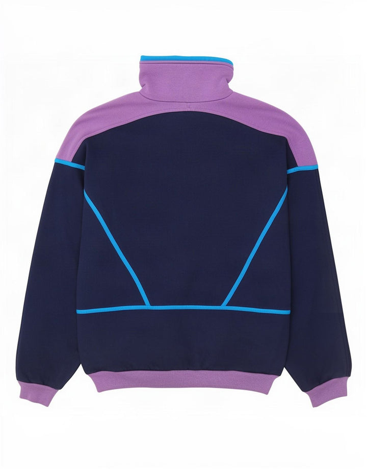 Lotto Herre Zip Neck Sweatshirt Jumper Large Navy Blue Colourblock Polyester