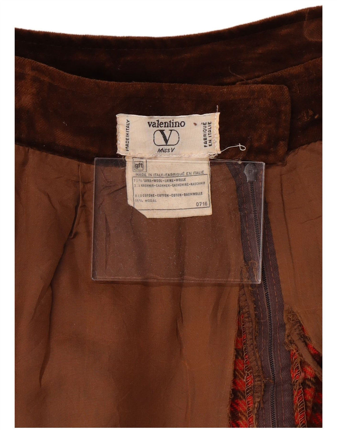 VALENTINO Dame Miss V A-Line nederdel W30 Medium Red Houndstooth Uld