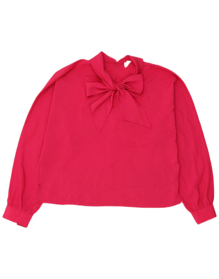 Primavera Firenze Kvinder sløjfe Oversized bluse Top UK 16 Large Pink