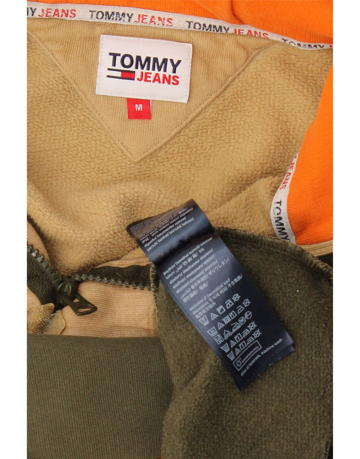 TOMMY JEANS Herre overdimensioneret hættetrøje med lynlåshals mellemgrøn farveblok