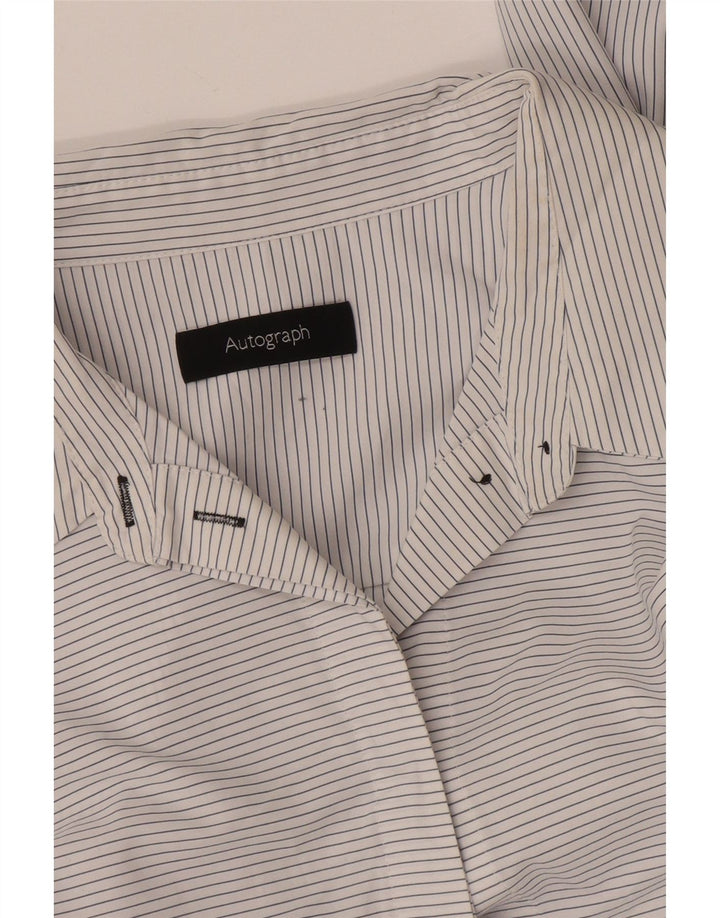 Marks & Spencer Kvinders Autograph Skjortekjole UK 14 Mellem hvid stribet
