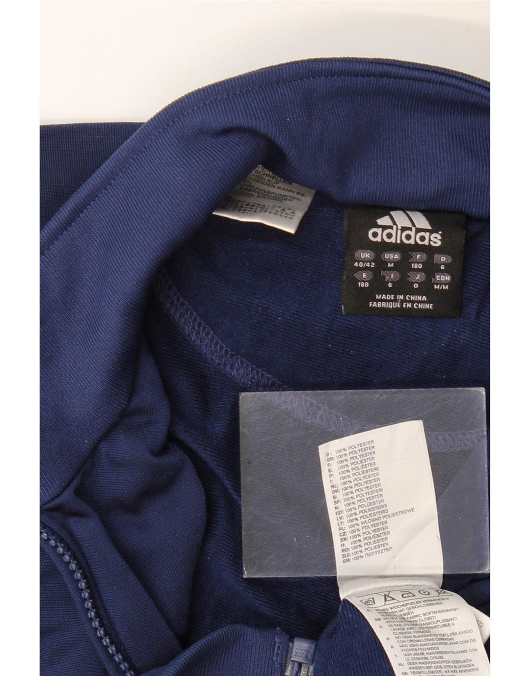 ADIDAS Træningsdragt til mænd, topjakke UK 40/42 Medium Navy Blue Colourblock
