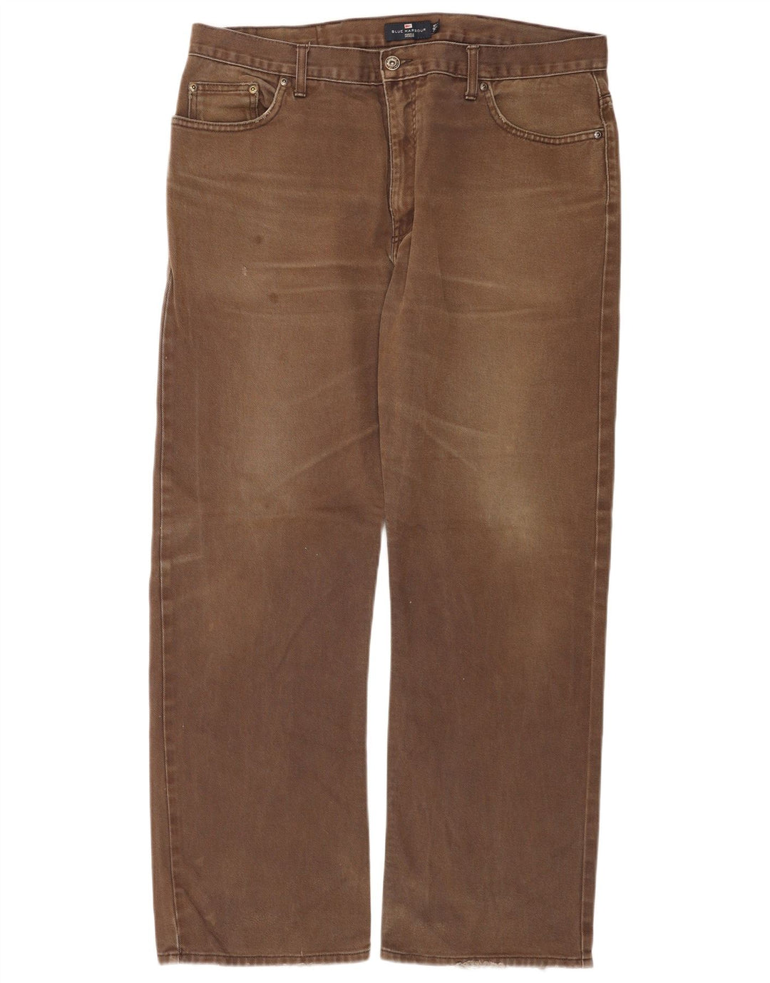 Marks & Spencer Herre Blue Harbor Straight Jeans W38 L31 Brun Bomuld