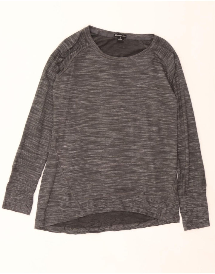 CHAMPION Mens Top Long Sleeve Medium Grey Pinstripe Rayon Vintage Champion and Second-Hand Champion from Messina Hembry 