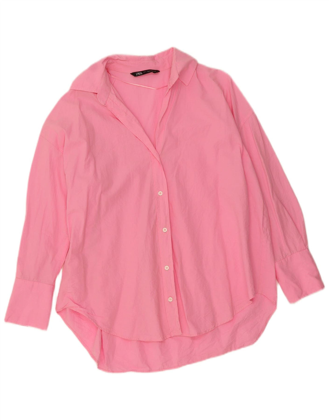 ZARA Womens Longline Oversized Shirt UK 10 Small Pink