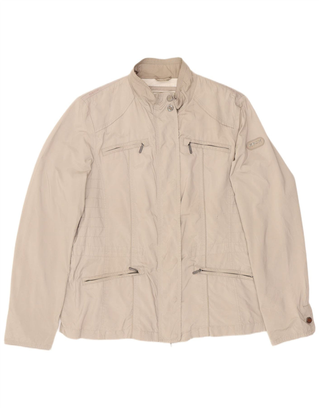 Geox Womens Respira Utility Jacket UK 14 Large Beige Polyester