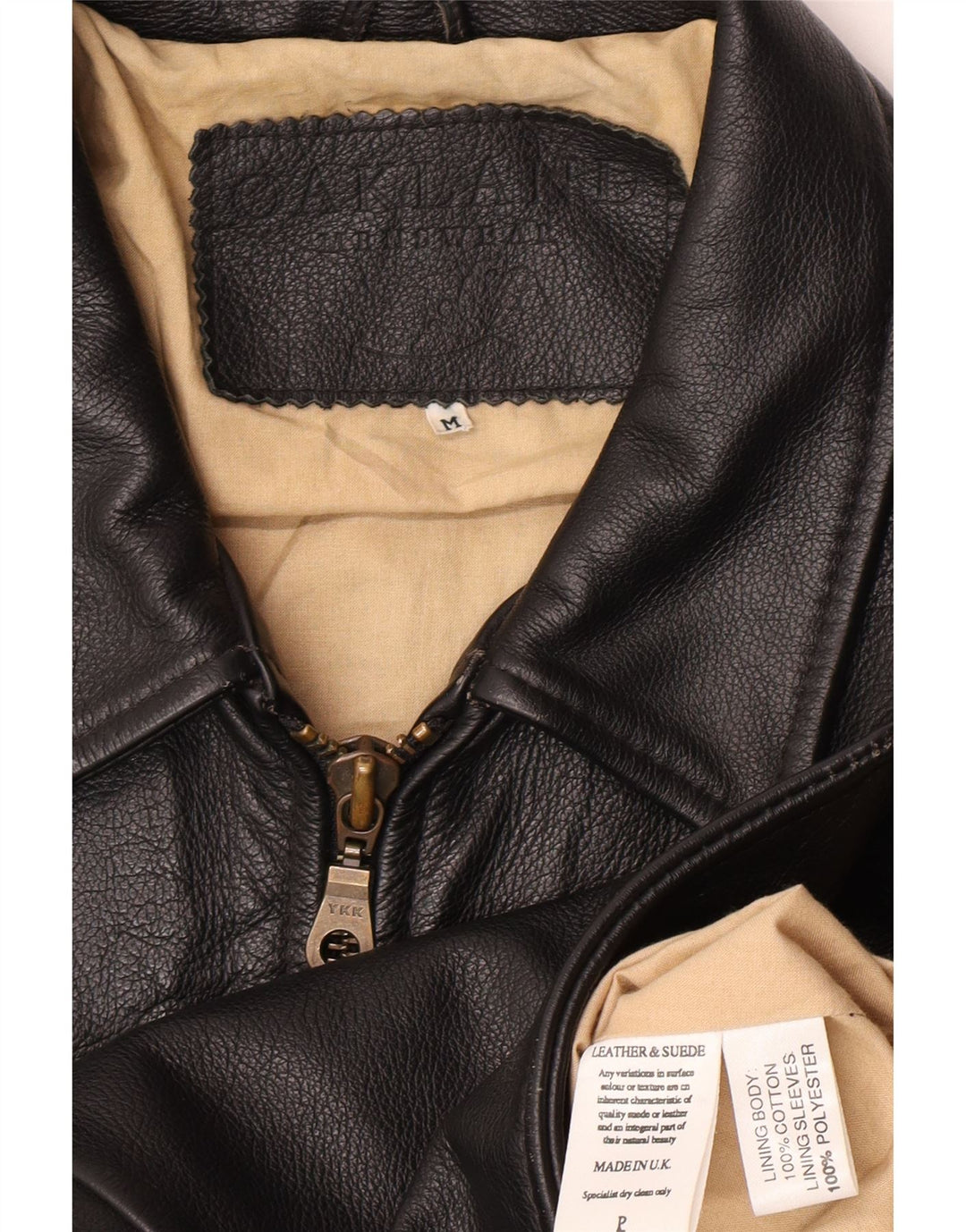 Oakland Herre Læderjakke UK 38 Medium Sort Læder