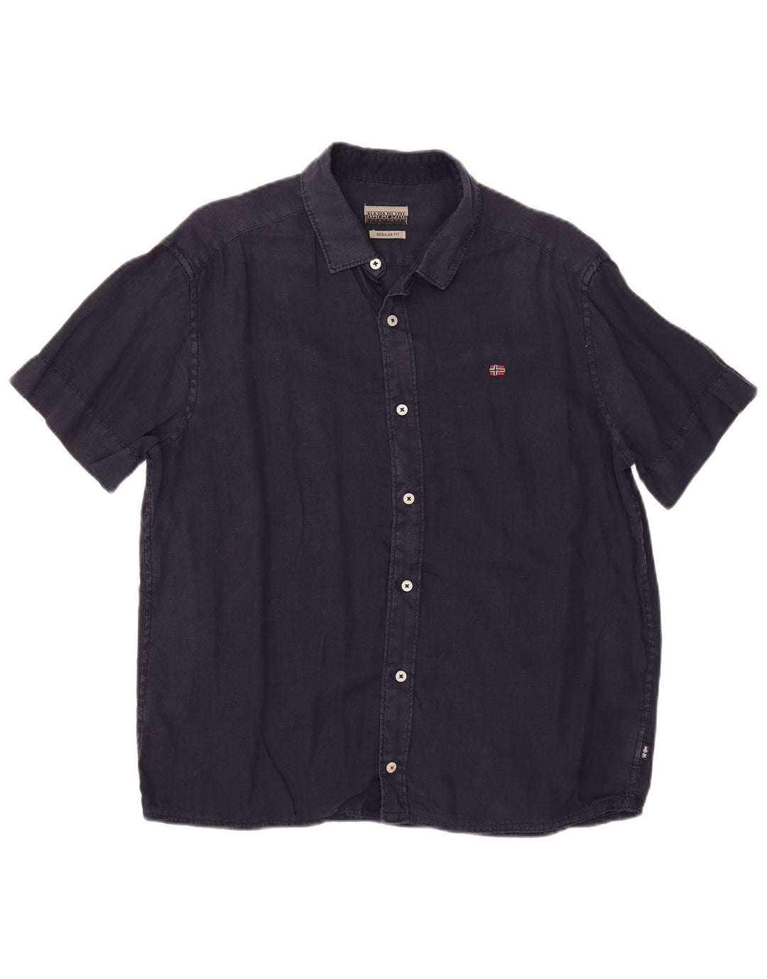 Napapijri Herre kortærmet Regular Fit skjorte Medium Navy Blue