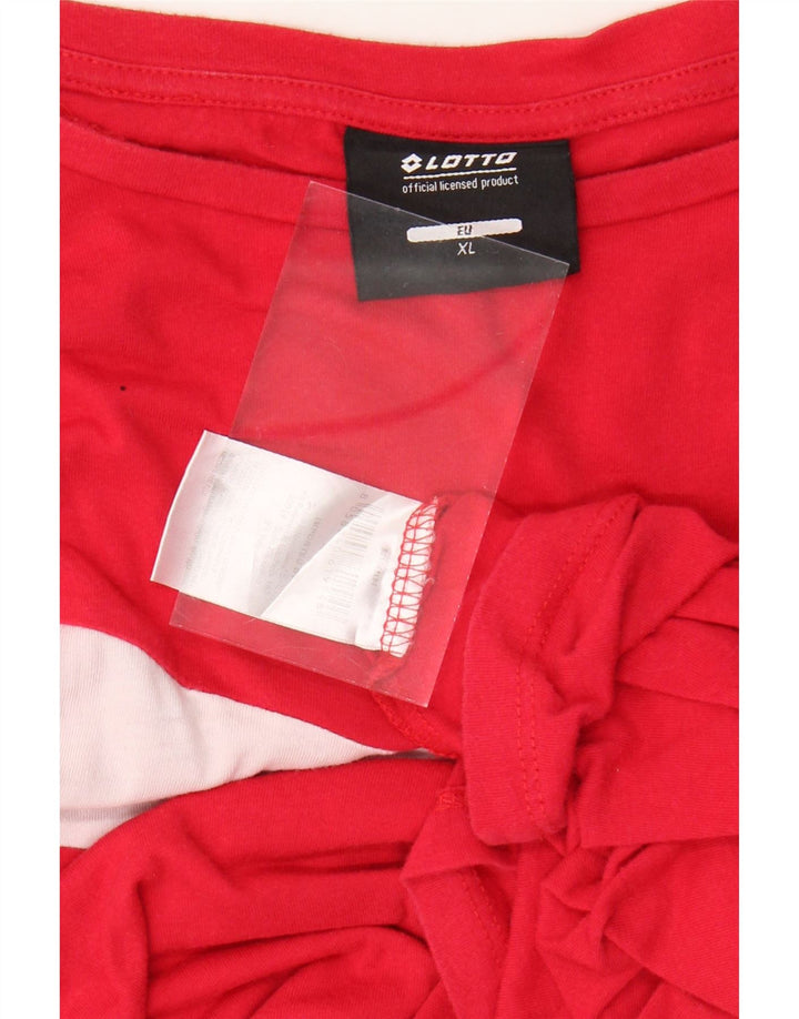 LOTTO Womens Crop Oversized T-shirt Top UK 18 XL Rød Colourblock Bomuld