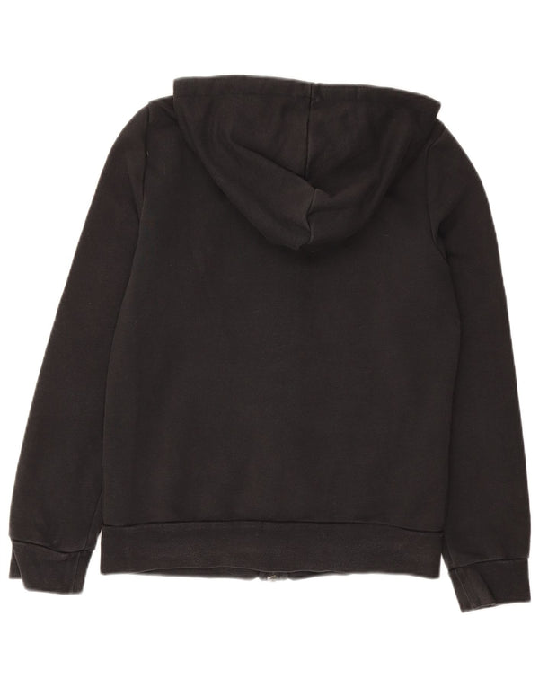 Adidas grafisk hættetrøje med lynlås til damer UK 12/14 medium sort bomuld