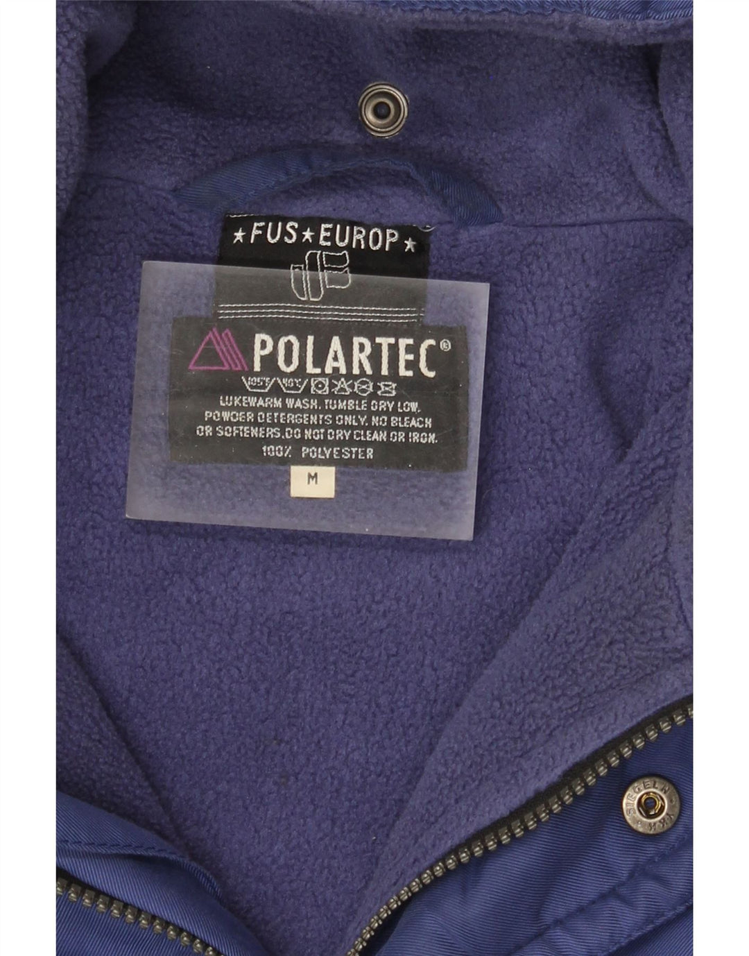 Polartec Herre Oversized Windbreaker Jacket UK 38 Medium Blue Polyester