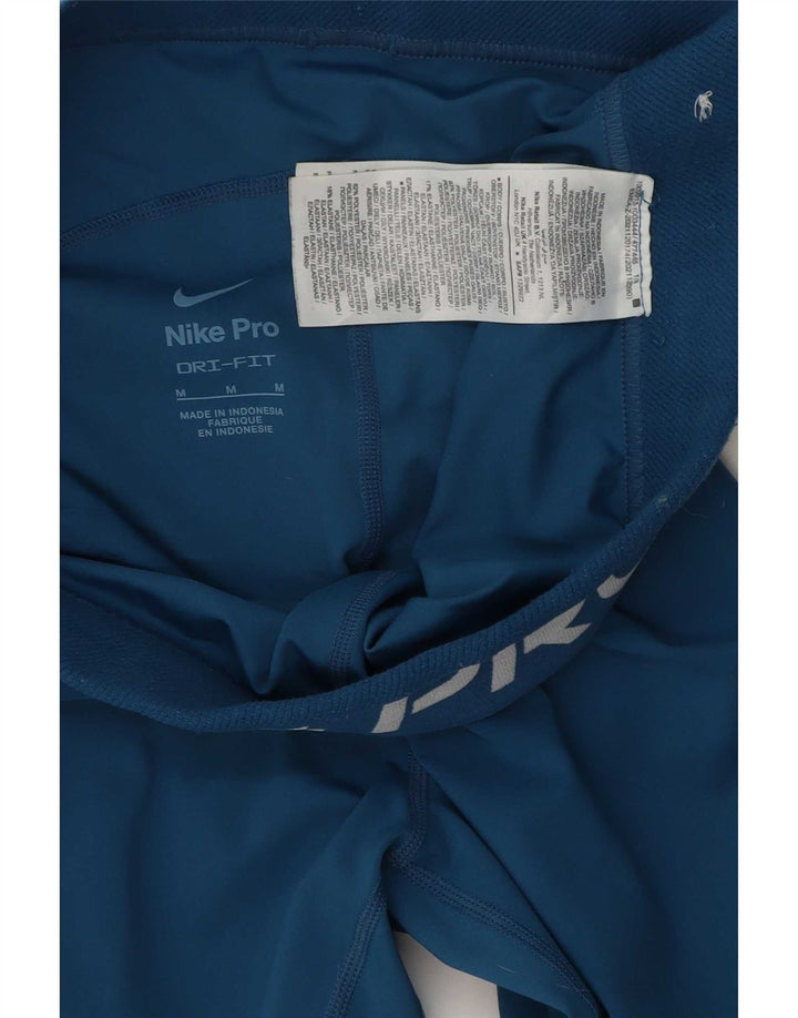 Nike Dame Dri Fit Grafiske Leggings UK 12 Medium Blue Polyester