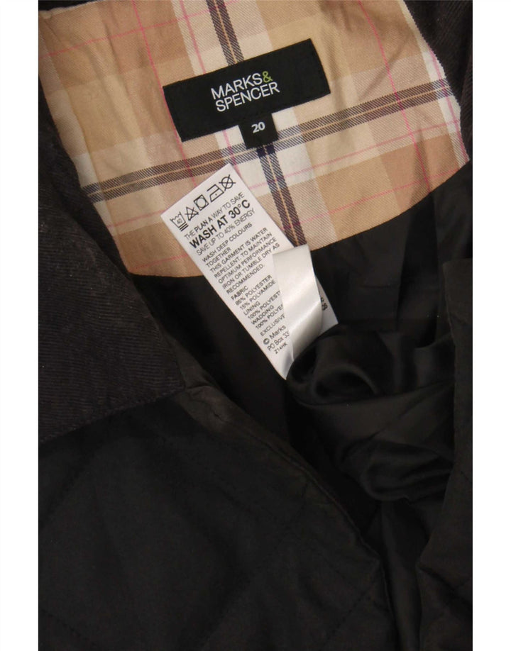 Marks & Spencer Quiltet jakke til kvinder UK 20 2XL Sort Polyester