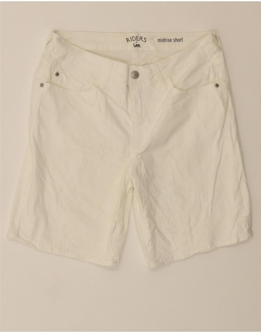 LEE Womens Riders Mid Rise Casual Shorts US 6 Medium W30 White Cotton Vintage Lee and Second-Hand Lee from Messina Hembry 