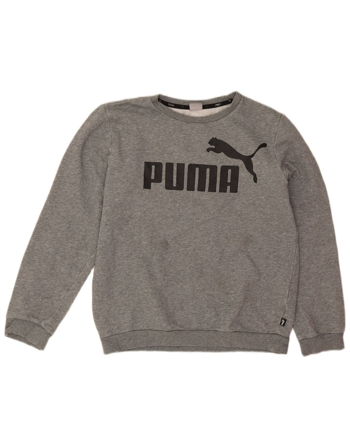 Puma Boys Graphic Sweatshirt Jumper 13-14 år Grå bomuld
