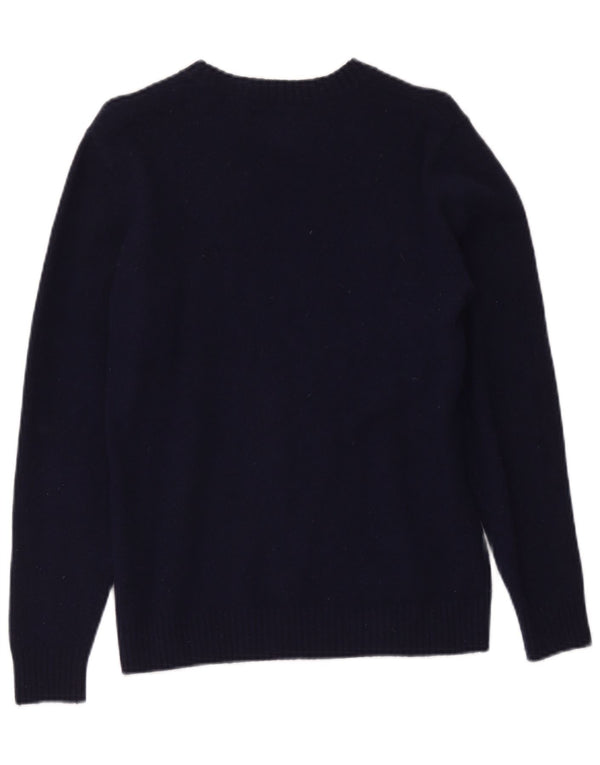 Levi's Dame Boat Neck Jumper Sweater UK 10 Small Navy Blue Wool