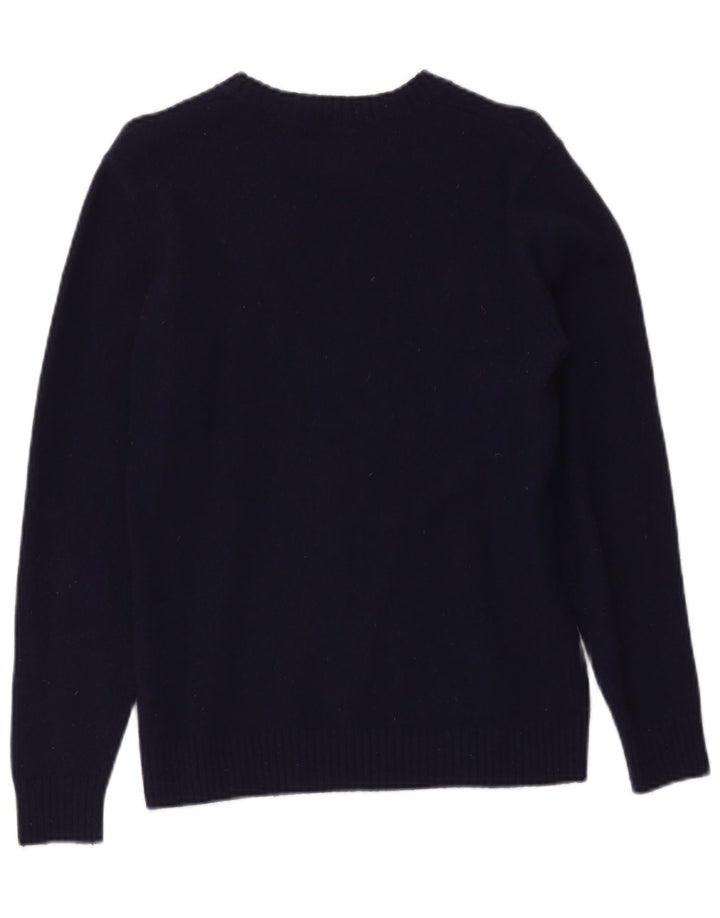 Levi's Dame Boat Neck Jumper Sweater UK 10 Small Navy Blue Wool