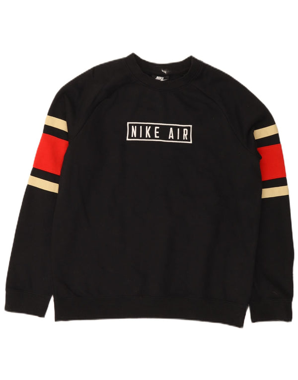 Nike Boys Grafisk Sweatshirt Jumper 13-14 år XL Sort Colourblock Bomuld