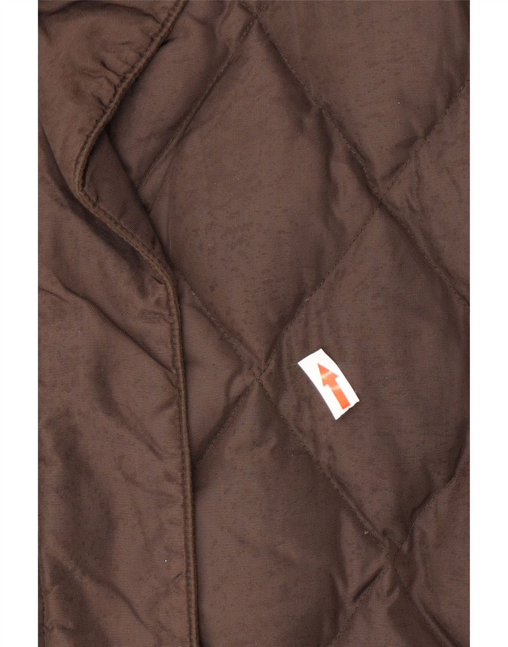 Armani Jeans Dame vatteret jakke UK 14 Stor brun polyamid