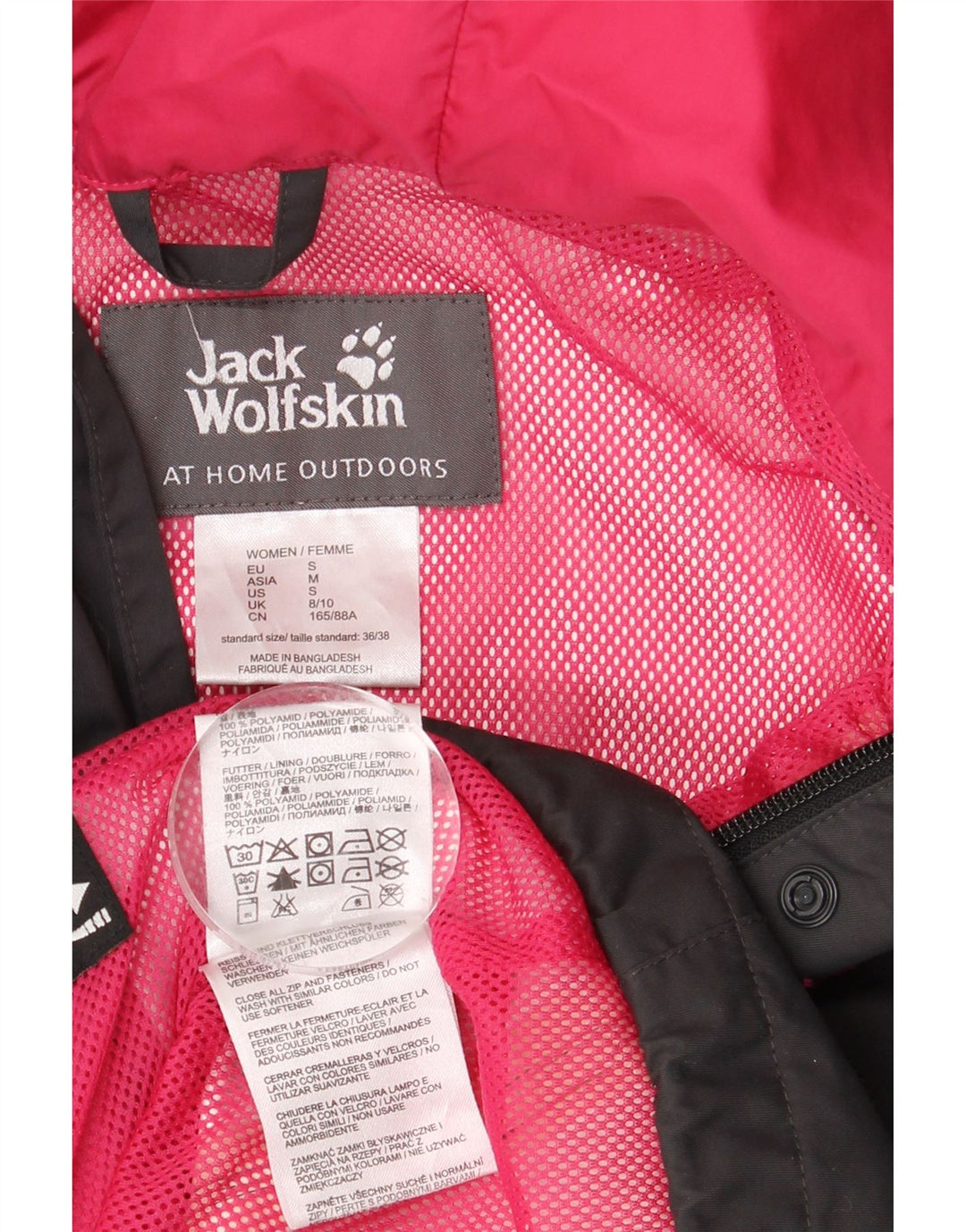 Jack Wolfskin Regnjakke med hætte til kvinder UK 8/10 Lille grå polyamid