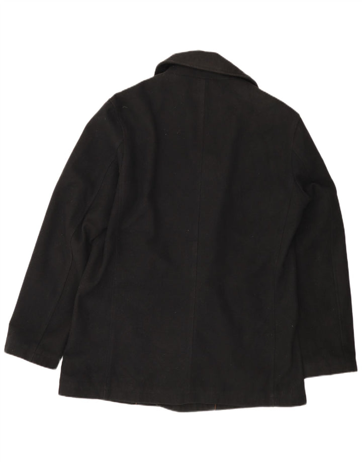 Marks & Spencer Herre Pea Coat UK 40 Large Black Polyester