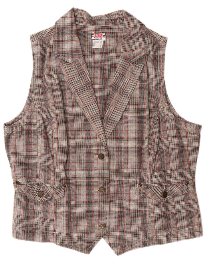 RAINBOW Damevest UK 22 3XL Grå ternet