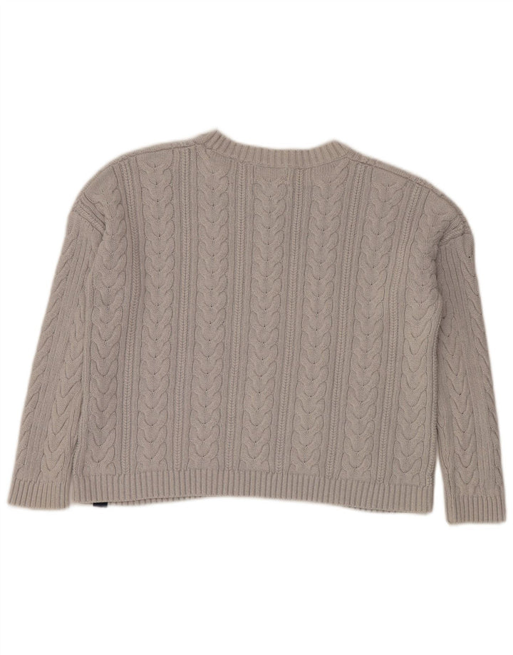 Superdry Womens Crop Oversized trøjetrøje med rund hals UK 10 lille grå