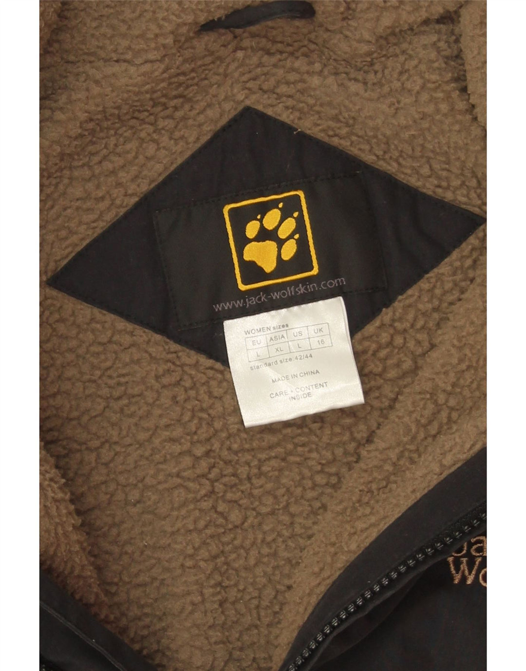 Jack Wolfskin Dame Sherpa Windbreaker Jacket UK 16 Large Black Polyester