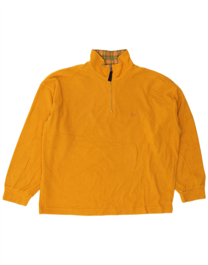 Tænk Pink Fleece Jumper med lynlås til mænd stor gul