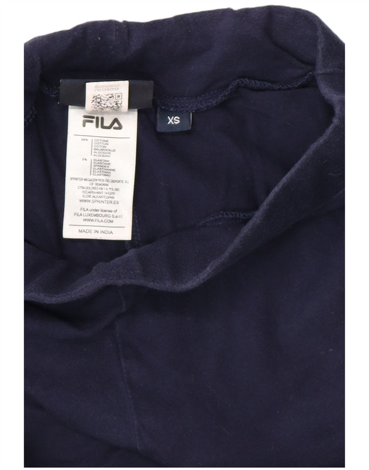 FILA Grafiske Capri Leggings til kvinder UK 4 XS marineblå bomuld