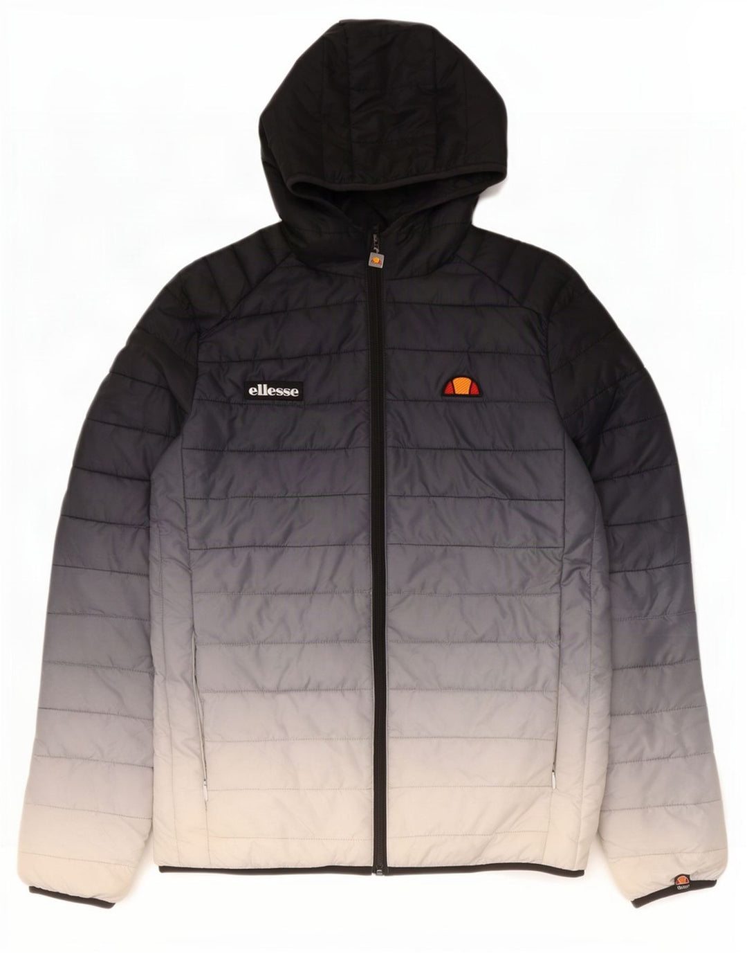 Ellesse Dame Hætte Polstret Jakke UK 14 Medium Navy Blue Colourblock
