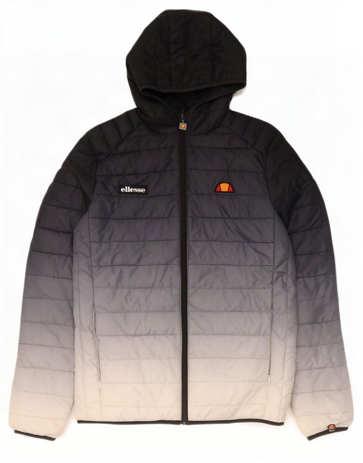 Ellesse Dame Hætte Polstret Jakke UK 14 Medium Navy Blue Colourblock
