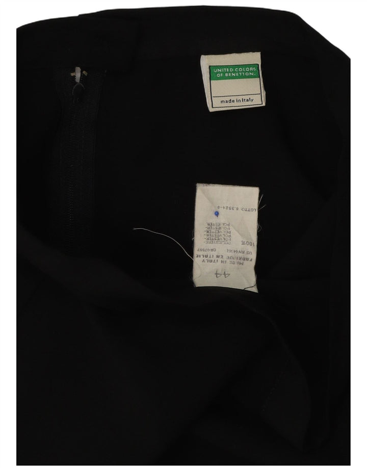 Benetton Dame Midi Nederdel IT 44 Medium W28 Sort Polyester