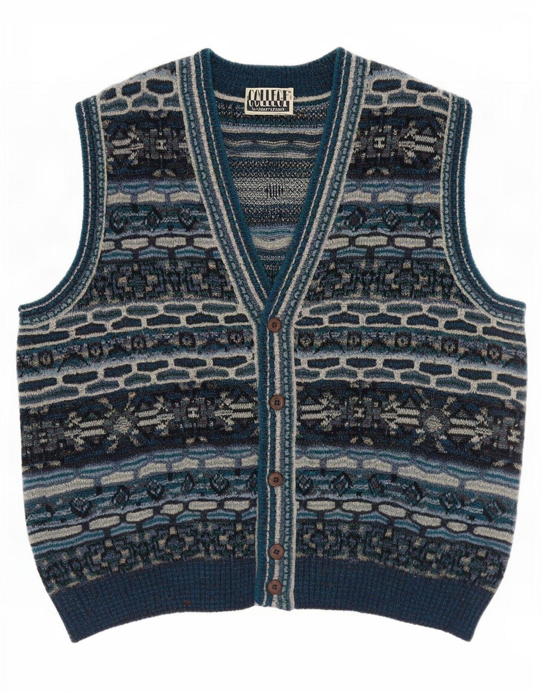 Marcazzani Herre Cardigan Sweater IT 50 Medium Flerfarvet Fair Isle